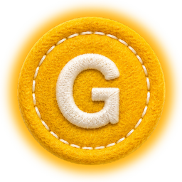 Gold Coins (GC) felt embroidered medallion